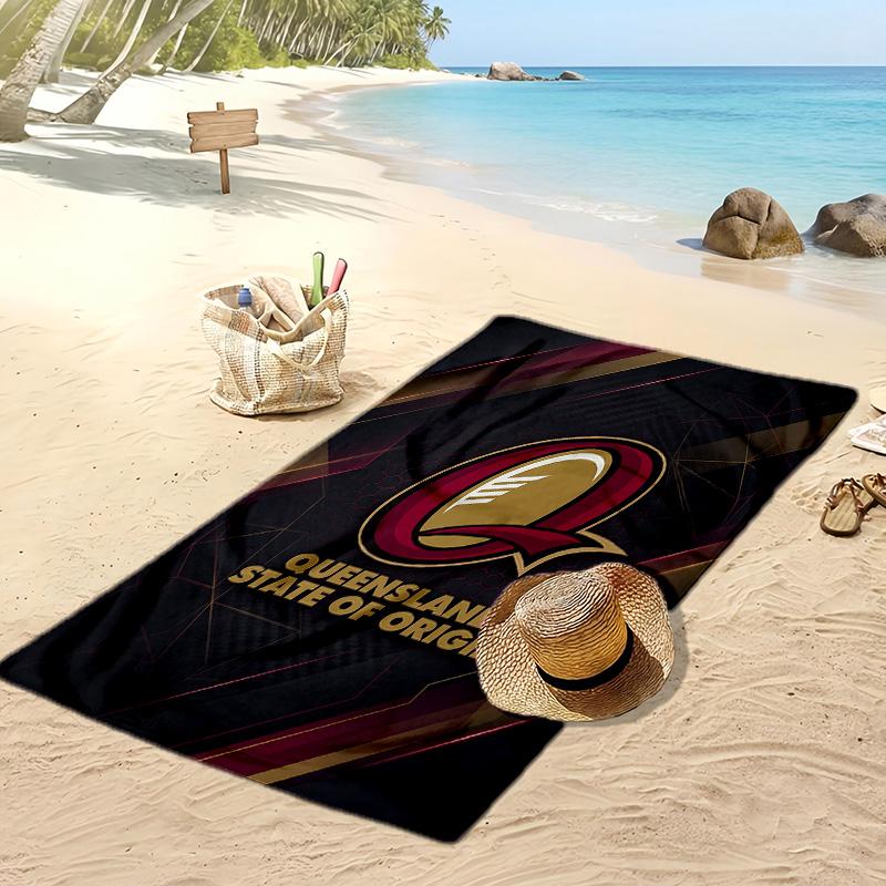 Queensland Maroons Druck Strandtuch Weich Tragbar Schnell?Trockenes Handtuch für Pool Sommerurlaub Outdoor Sport