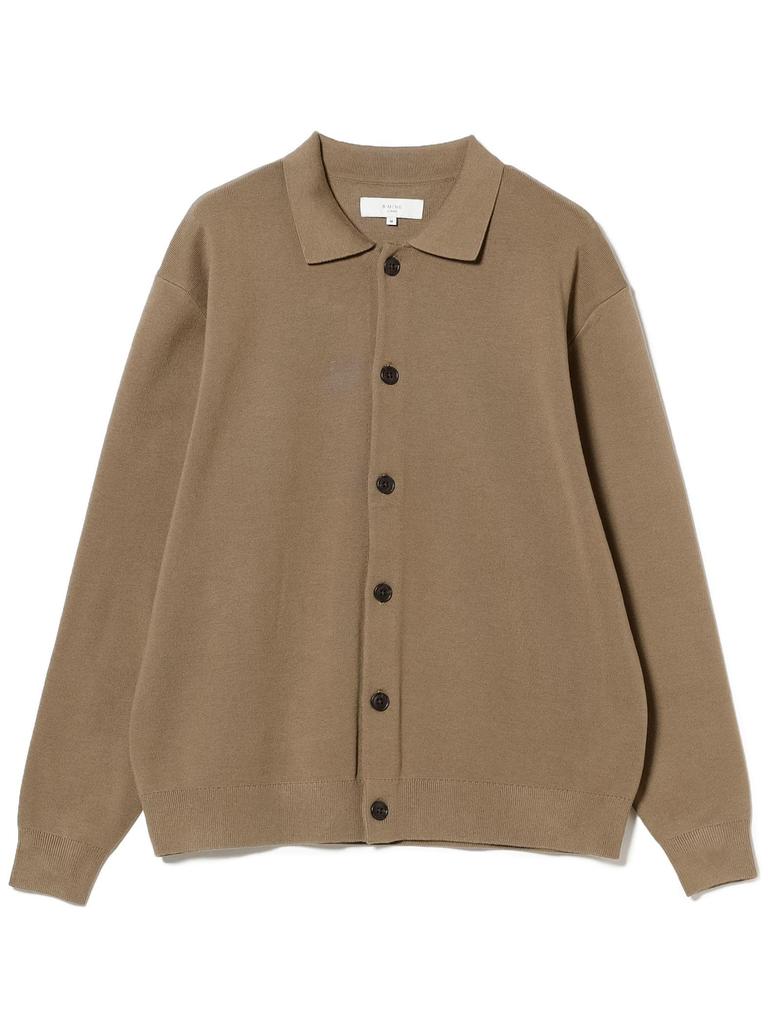 B:MING LIFE STORE by BEAMS Men's Long Sleeve Knit 14 Gauge Half Milan Rib Cardigan, Beige, Size S_92150358286