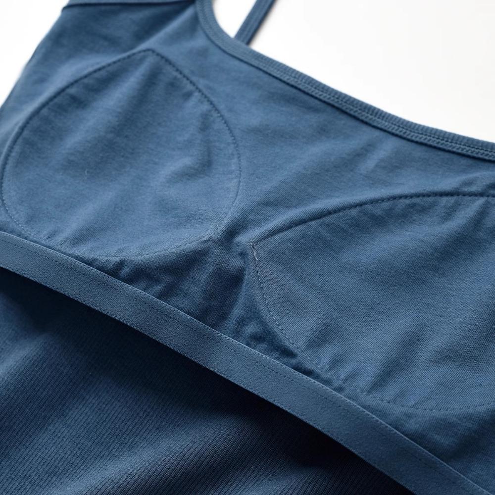 Summer Women with Bra Pads Inside The Poly Poly Thickening Show Bust Large Bra One Halter Vest