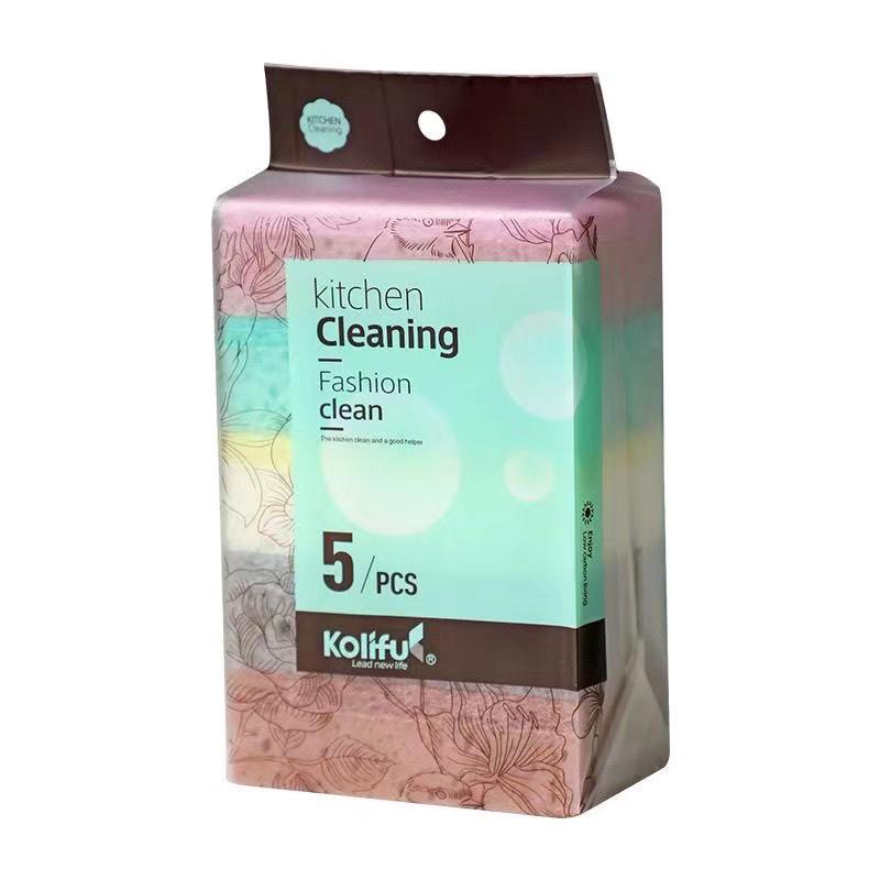 Durable Double-Sided Kitchen Sponge: Thick, Long-Lasting Scourer for Cleaning Dishes & Removing Oil Stains