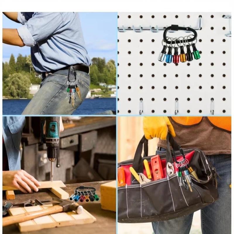 1/4 Hex Shank Screwdriver Bit Holder Set 5-12Pcs Aluminum Push To Unlock for Handyman Construction Site Use