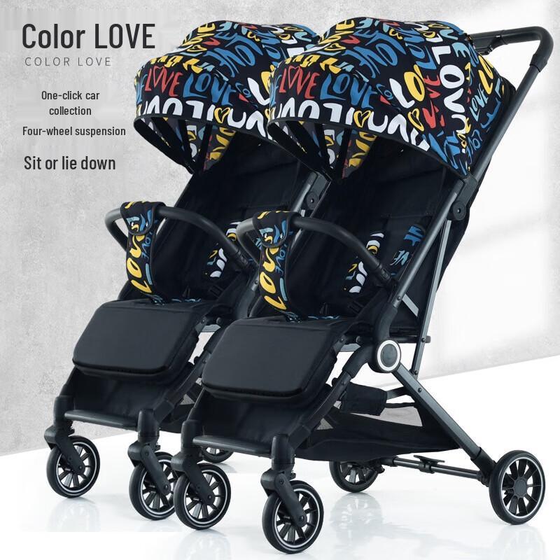 Beiduo Yang Klappbarer Zwillingskinderwagen