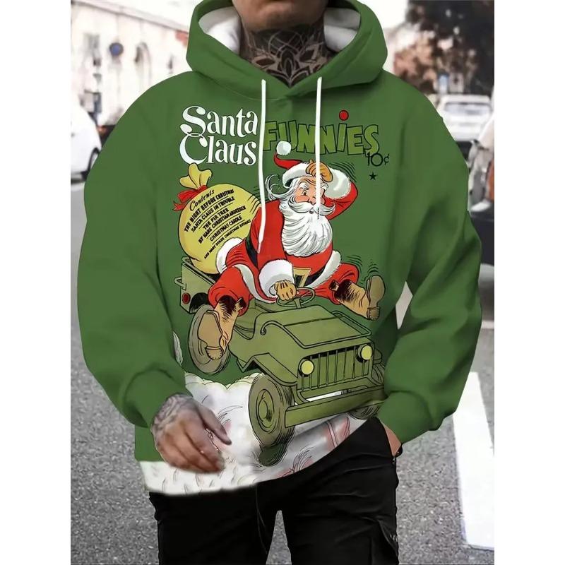 Autumn and Winter Men's 3D Christmas Animal Printed Hooded Hoodies & Sweatshirts (men’s)