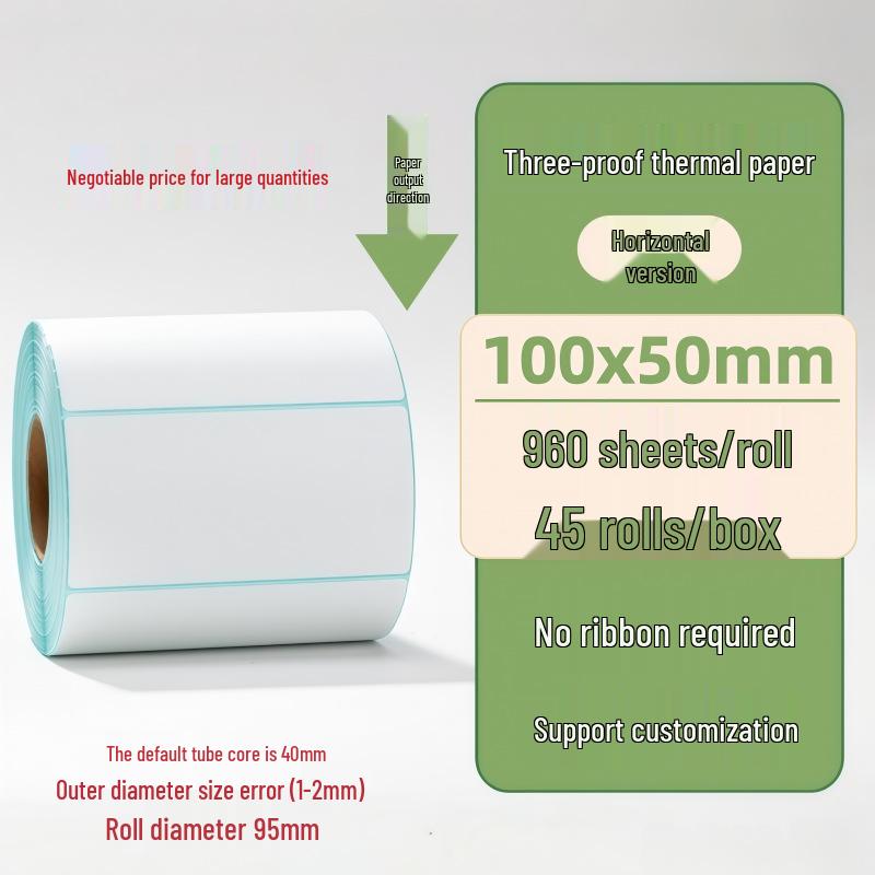 Samoprzylepne etykiety termiczne na kody kreskowe 100×150 mm - Trwałe i wodoodporne do logistyki