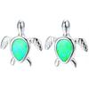 Cute Sea Turtle Stud Earrings For Women Fashion Imitation Blue Fire Opal Stud Earrings For Women Wedding Band Jewelry Gifts