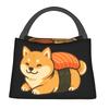 Sushi Cute Shiba Inu Dog Insulated Lunch Bag for Women Children Portable Food Boxes Thermal Lunch Box Tote