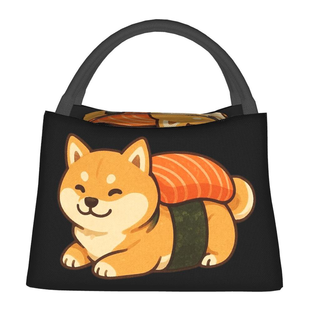 Sushi Cute Shiba Inu Dog Insulated Lunch Bag for Women Children Portable Food Boxes Thermal Lunch Box Tote