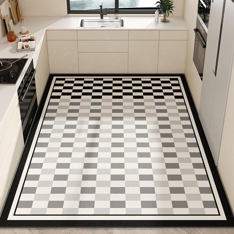 Amerikanische Retro-Teppiche für das Wohnzimmer Ölbeständige und wasserdichte Küchenmatte PVC-schneidbarer Lederteppich Zuhause waschbare rutschfeste Teppiche