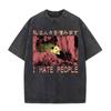 Japanese Crab Funny Meme T Shirt Tokyo Weird Streetwear Washed Vintage T Shirts Unisexs Women Casual Oversized Short Sleeve Tshirt