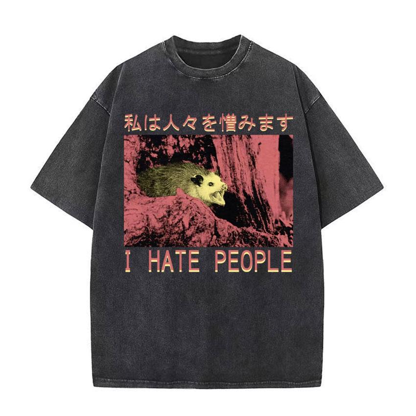 Japanese Crab Funny Meme T Shirt Tokyo Weird Streetwear Washed Vintage T Shirts Unisexs Women Casual Oversized Short Sleeve Tshirt