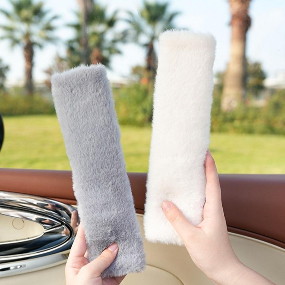 Solid Color Car Seat Belt Cover Plush Harness Cushion New Seatbelt Cover