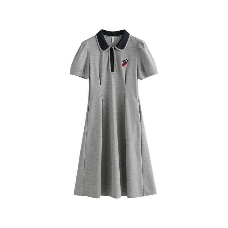 Chuyu Women's Polo Collar A-line T-shirt Midi Dress