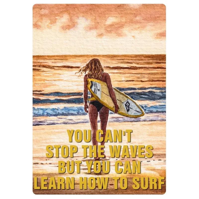 Plaques Metal Tin Sign Beach Holiday Surfing Wall Signs Art Decoration Vintage Tinplate Poster Bar Garage Garden Decor Plates