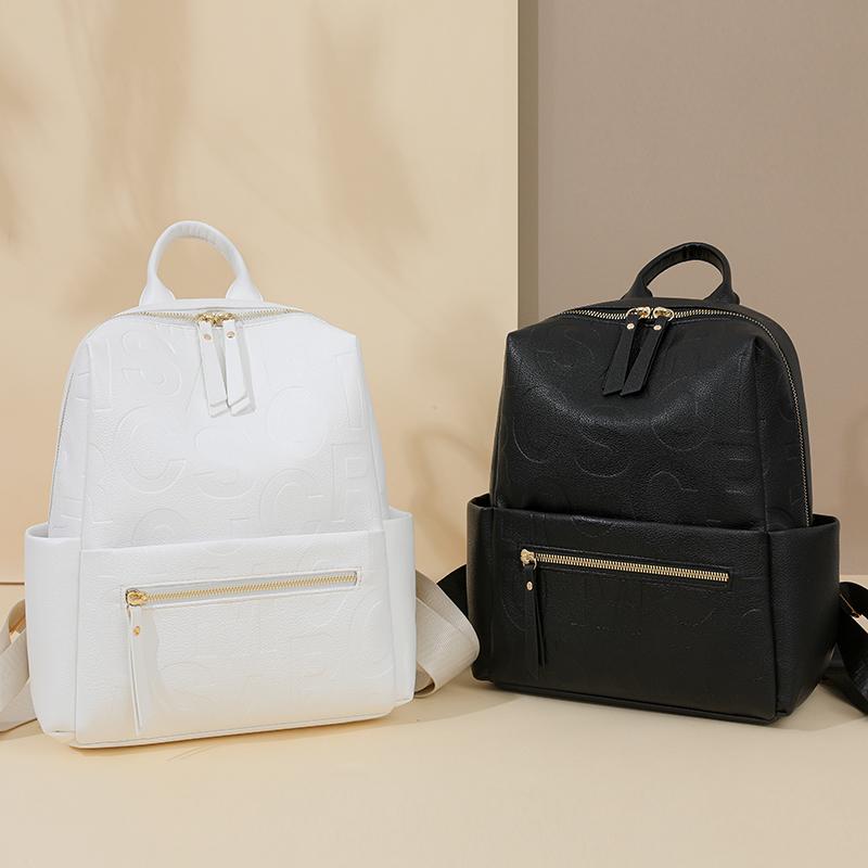 PU Women's Bag Large Capacity Backpack Retro Travel Student Book Bag