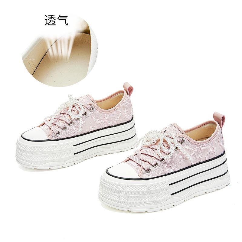 New bow little white shoes women's autumn platform muffin shoes casual versatile shoes children's fashion women's shoes trend