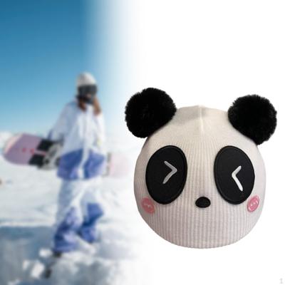 Panda Snow Ski Helmet Cover Decoration Adorable Decorative Warm Fun Knitted Cap Skiing