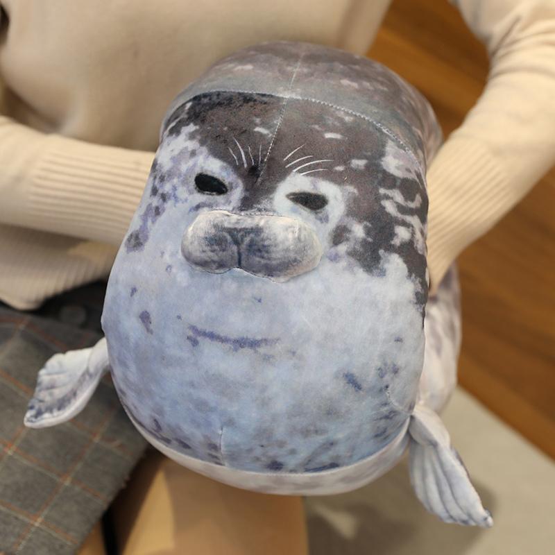 30-80cm Huge Cute Gray Sea Lion Plush Toys Soft Seal Plush Stuffed Sleep Dolls 3D Simulated Novelty Throw Pillows Gift for Kids
