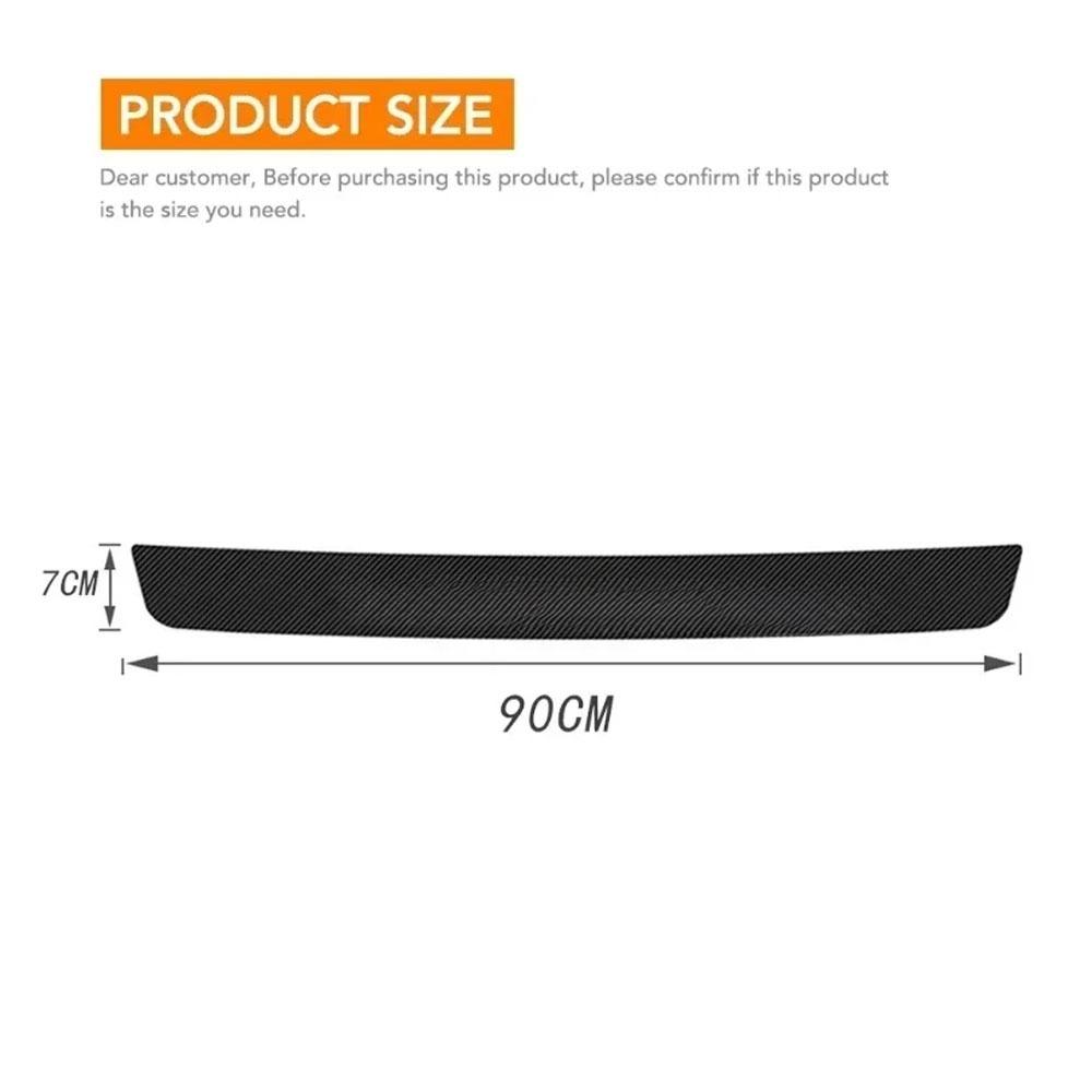 

Car Rear Trunk Bumper Carbon Fiber Sticker Protective Pad Anti-Scratch Cover Anti-Collision Protection Cover Strip Decal 90cm
