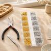 1,200-Piece Jewelry Repair Findings Kit with Multiple Jump Ring Sizes, Lobster Clasps, Hand Tools and a Compartment Storage Box for Jewelry Making