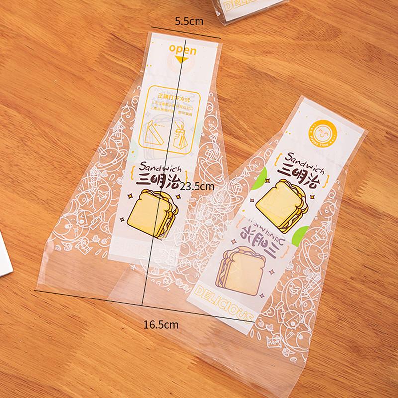 100 szt. Specjalne jednorazowe, łatwe do rozdarcia, przezroczyste trójkątne opakowania do pieczenia ciasta i chleba