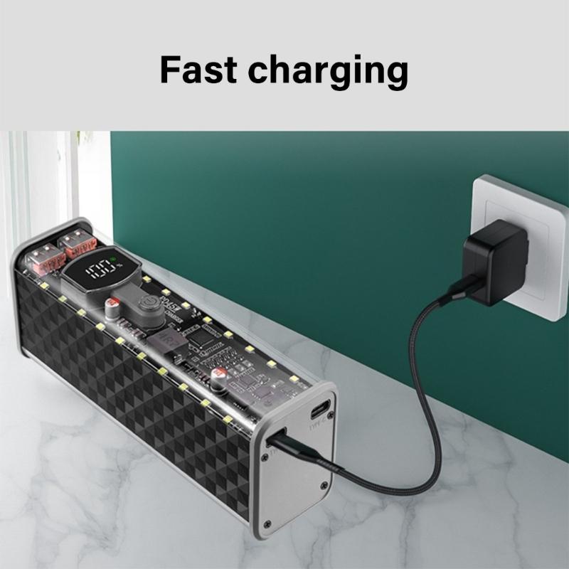 Schnellladung 45WPD Tragbare Powerbanks Gehäuse Kein Löten erforderlich Klare Abdeckung für 8x18650 Batterien
