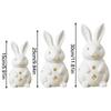 Easter Hollowed Out Rabbit Resin Candlestick, White Bunny Candle Holder, Home Decoration With Tea Light Opening