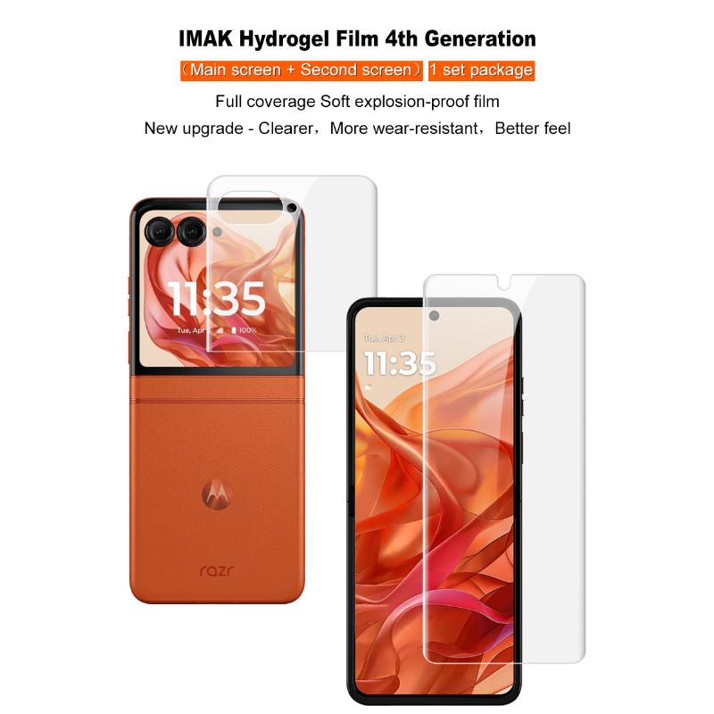 Für Moto Razr 50 / Moto Razr 2024 Glas IMAK Hydrogel Film 4. Generation Hauptbildschirm + Zweiter Bildschirm 1 Set Paket