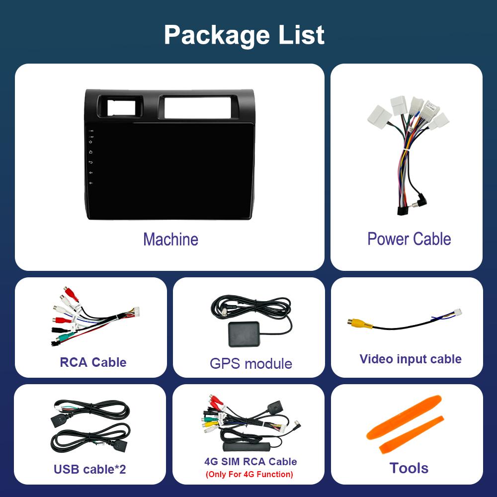 Video Multimedia Player for Toyota Land Cruiser LC 70 Series 2007 - 2020 Android Car WiFi+4G GPS IPS Screen Head Unit DSP Stereo