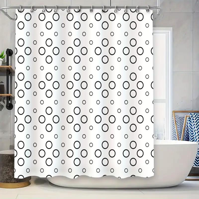 

Black And White Polka Dot Shower Curtain Set For Bathroom Decor Modern Design Waterproof Fabric With Hooks Loop For Tub Or Jacuz W60H190(CM)-1 Pcs