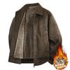 Men S Thick Fleece Lined Pu Leather Jacket Casual Warm Winter Coat