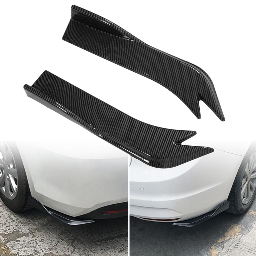 2 Stück Auto Stoßstange Hinten Lippe Diffusor Splitter Seitenschweller Canard oder mit Befestigungsschrauben