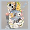 Cute Cartoon Dog Suitable for Apple 16promax Mobile Phone Case 13 Silicone Anti-drop 15 Double Bracket 14 Protective Case
