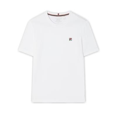 Fila Modern Heritage Series Fashion Versatile Solid Color Pullover Round Neck Printed Short Sleeve T-Shirt Men Tops White F11M421116FWT