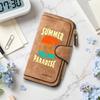 Summer Paradise Leather Wallet Large Capacity Multi Card Slot Casual Portable Purse for Daily Use