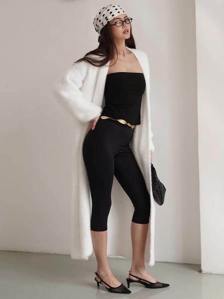 Women's Autumn/Winter Long Fluffy Cardigan - Soft Knit, Imitation Mink Velvet Sweater Coat, Lazy Style