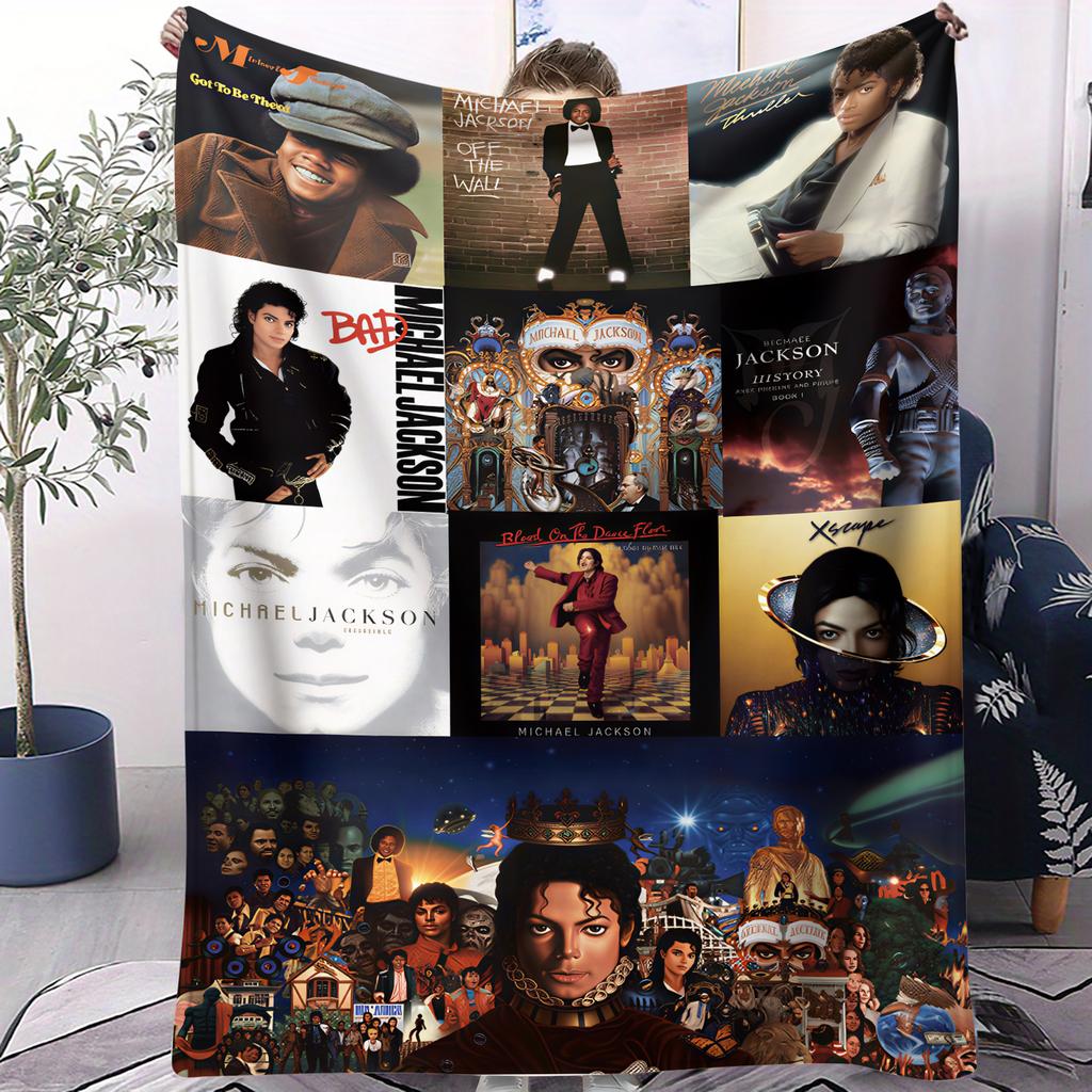 MJ Król Popu Michael Jackson Super Miękki Wysoki Koc Sofa Biuro Podróż Drzemka Komfort Rekreacja Kemping Koc Podróżny Prezent Urodzinowy