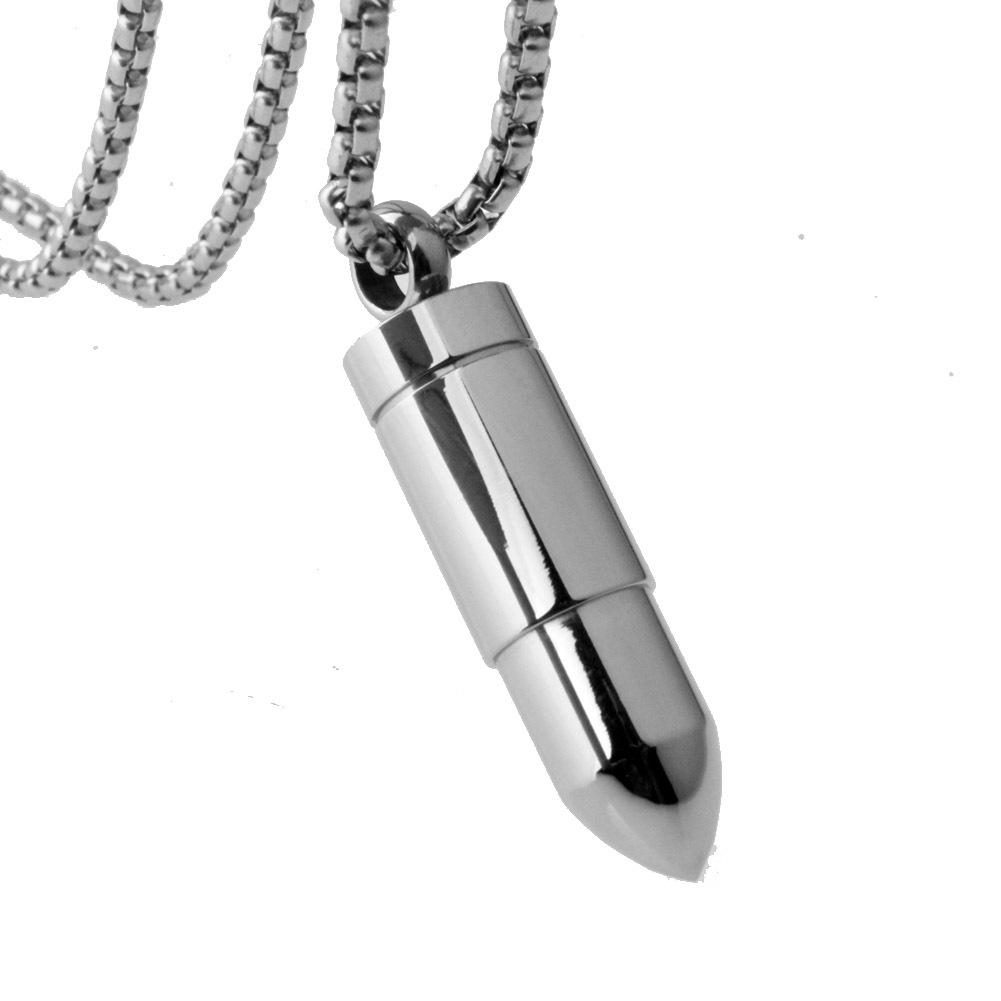 

POMOiii Европа и Соединенные Штаты Tide Бренд Street Bullet Подвеска Личное универсальное хип-хоп ожерелье из титановой стали Мужские украшения