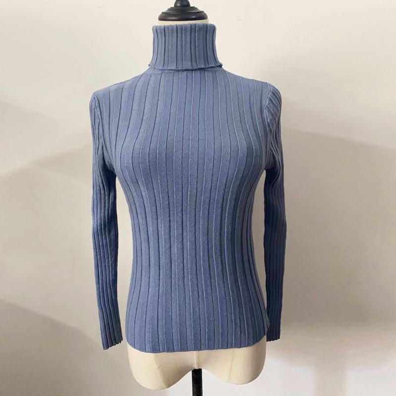 2024 Women's High Neck Knitted Pullover Sweater – European & American Style