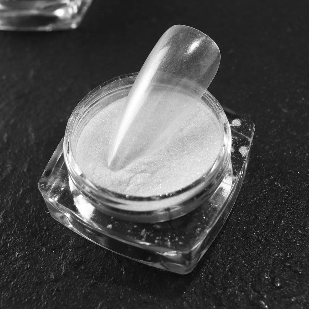 

1 шт. Хромовая пудра Moonlight Серебряная жемчужная мерцающая пудра с зеркальным эффектом Эффект жемчуга Хромированный пигмент для ногтей Хромированный пончик FT198-1