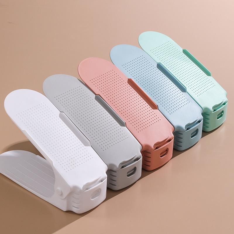 6-piece shoe rack, one-piece foldable and adjustable double-layer slipper storage rack, saves space, perfect gift