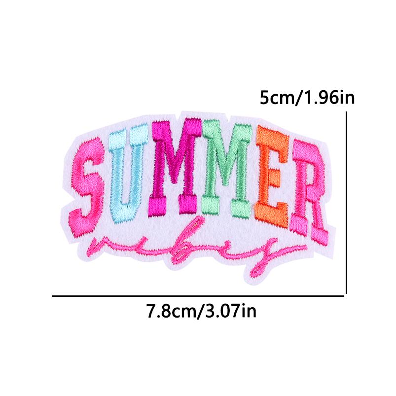Hats Jeans Sew /Ironing Patch Square Cartoon Letter /Slogan Embroidered Diy Iron On Patches For Clothing Backpack Jackets Badges 