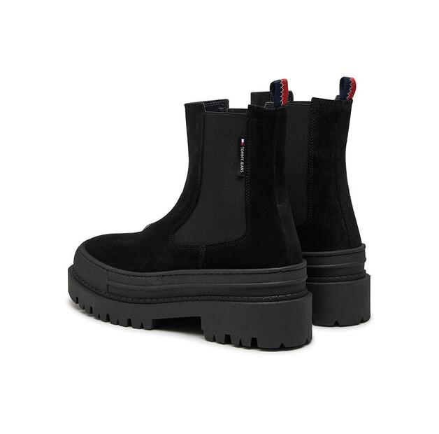 Suede Chelsea Boots Tommy Jeans Tjw Foxing EN0EN02631, Black