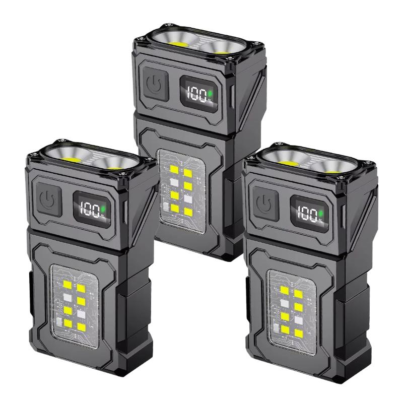 

Яркий светодиодный фонарь с USB-перезаряжаемым аккумулятором и аварийным светом COB, портативный рабочий фонарь, фонарь с магнитом на хвосте, суперяркий фонарь для кемпинга 3PCS