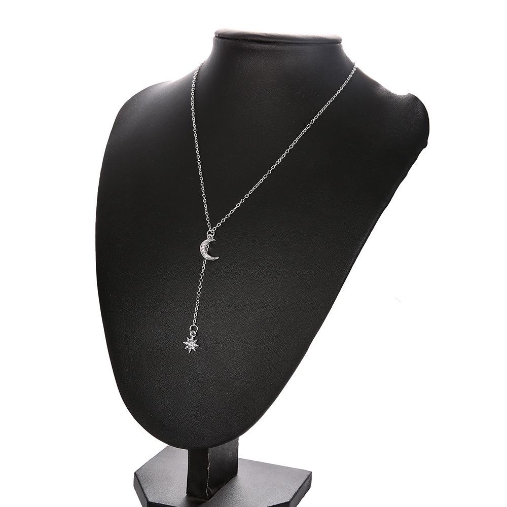 Alloy Fashionable Retro Necklace For Women Geometric Design Multilayer Chain Rhinestone