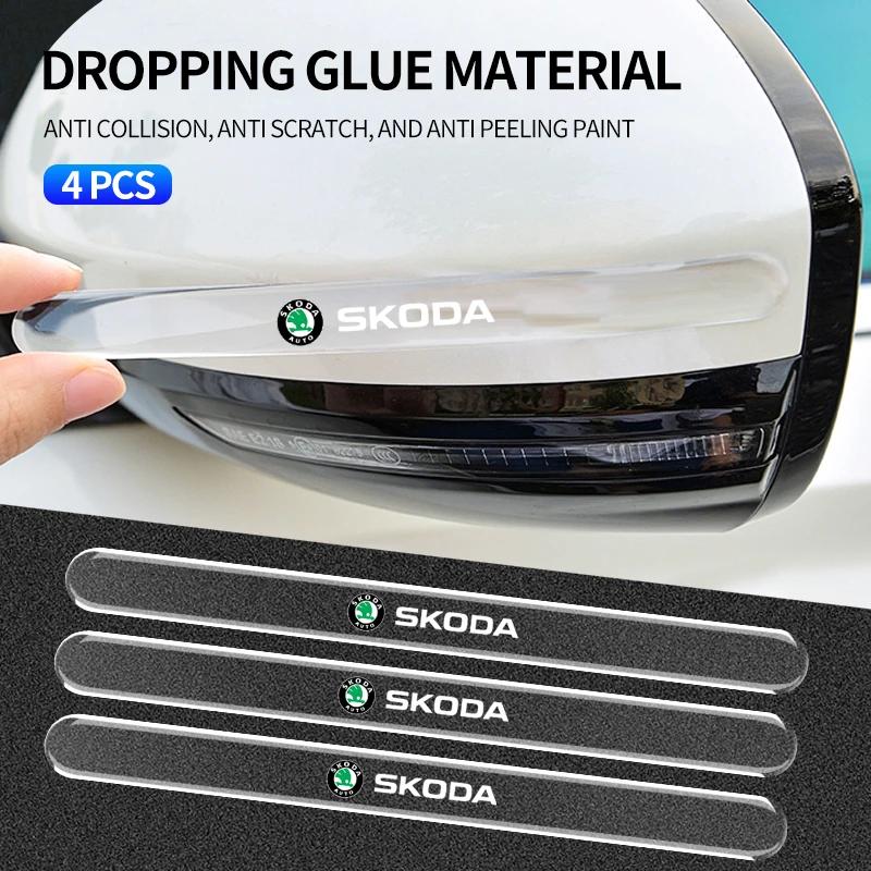 EMIW1 Car Door Handle Stickers Protector Film 2021 Auto For Skoda Octavia Fabia Kamiq Kapoq Kodiaq Rapid SCALA Superb