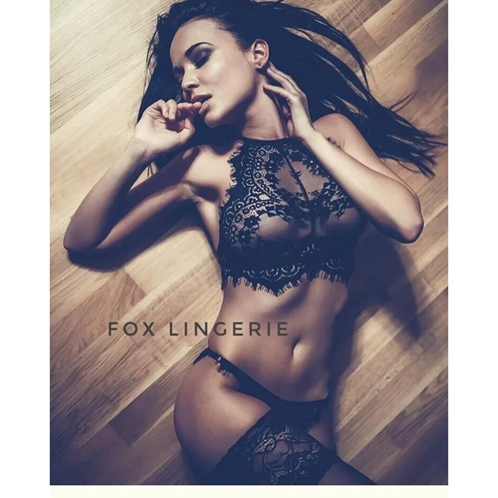 Sexy Lingerie Lace Bra Set Crotchless Bikini See Through Erotic Clothing Temptation Porno Teddy Babydoll Sex Outfits for Women