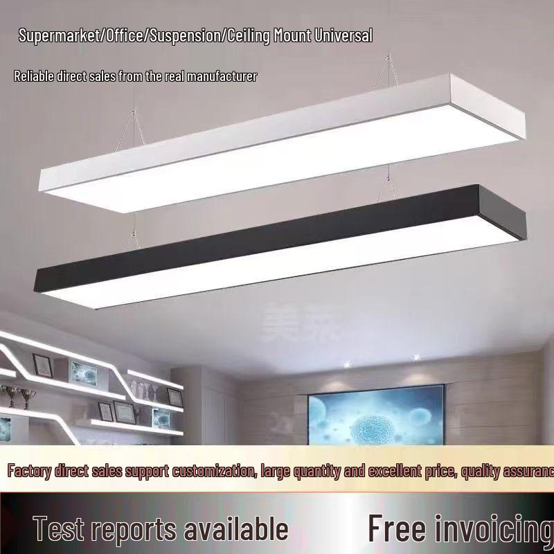 

Светодиодный подвесной светильник в виде квадратной трубы для магазинов и офисов - Прямоугольное бесшовное ленточное освещение 60*5cm Square Tube 18W