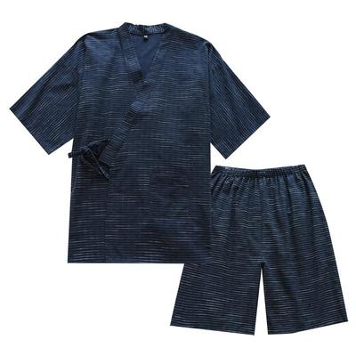 Jinbei Kurzes Oberteil und Hose, vorne zu öffnen, M [Ein Ambu] Herren-Schlafanzug, Ärmel, Shorts, Set, 100% Baumwolle, Stilvoll, Japan, Baumwolle, Oberteil,