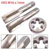HSS M16 x 1mm kuželový a zástrčkový závitník & M16 x 1mm matricový závit metrický pravý