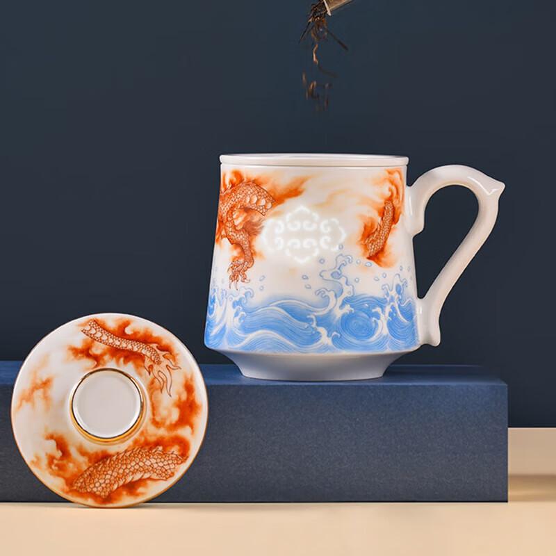 Jingdezhen Dragon Tea Infuser Ceramic Mug